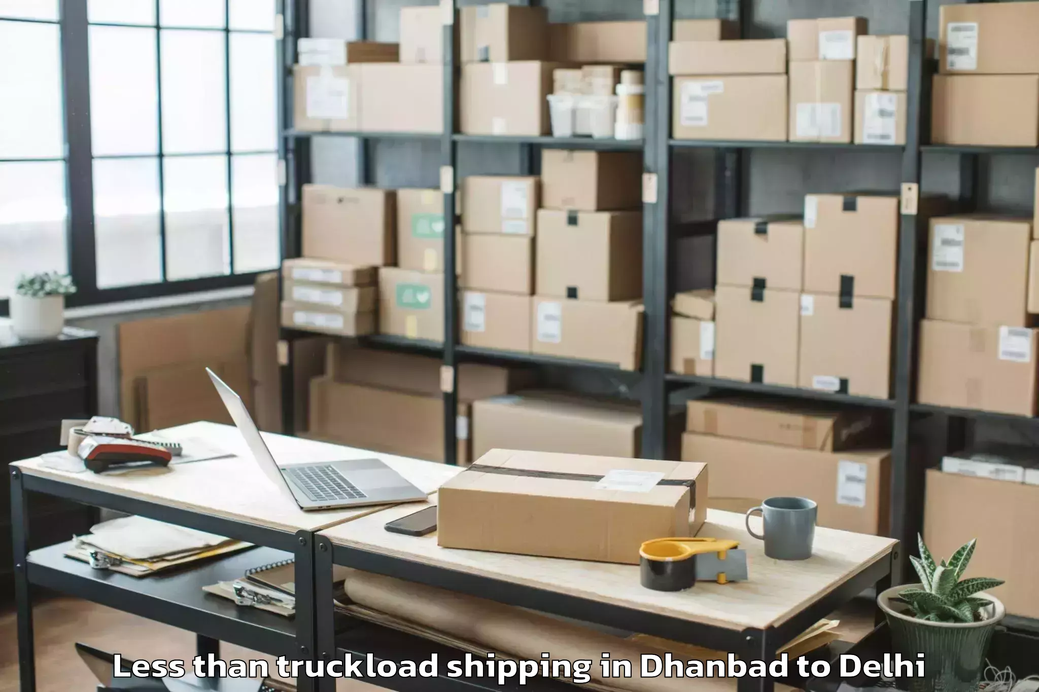 Book Dhanbad to Seema Puri Less Than Truckload Shipping